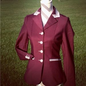 Annie’s Equestrienne Boutique Burgundy & Gray Short Coat